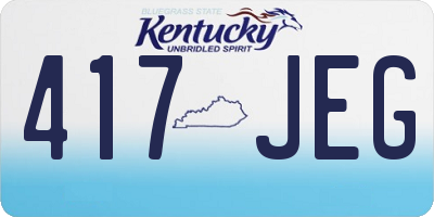 KY license plate 417JEG