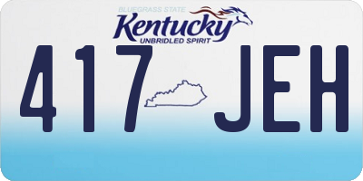 KY license plate 417JEH