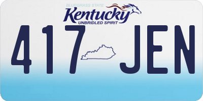 KY license plate 417JEN