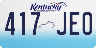 KY license plate 417JEO