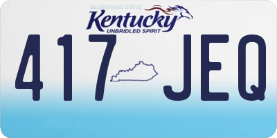 KY license plate 417JEQ