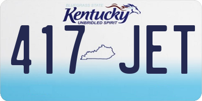 KY license plate 417JET