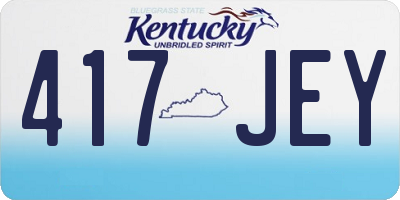 KY license plate 417JEY