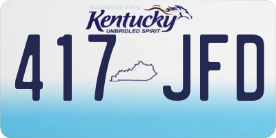 KY license plate 417JFD