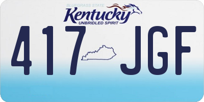 KY license plate 417JGF