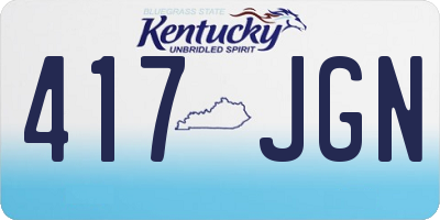 KY license plate 417JGN