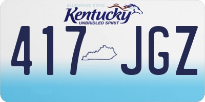 KY license plate 417JGZ