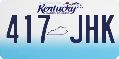 KY license plate 417JHK