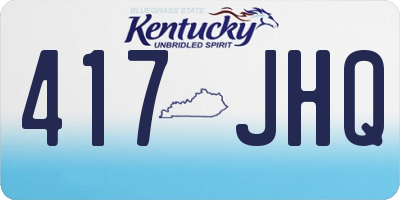 KY license plate 417JHQ