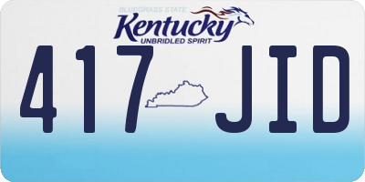 KY license plate 417JID