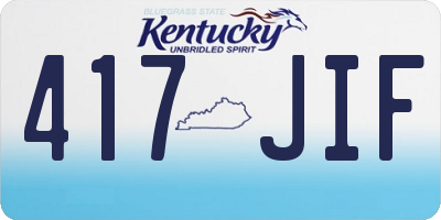 KY license plate 417JIF