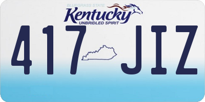KY license plate 417JIZ