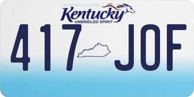 KY license plate 417JOF