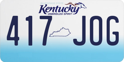 KY license plate 417JOG