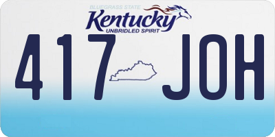 KY license plate 417JOH