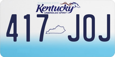 KY license plate 417JOJ