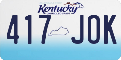 KY license plate 417JOK