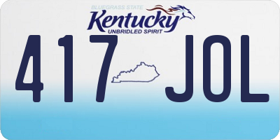 KY license plate 417JOL