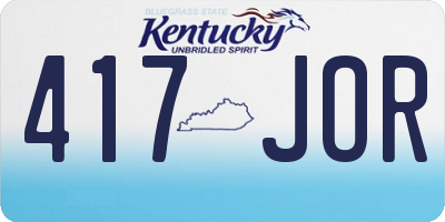 KY license plate 417JOR
