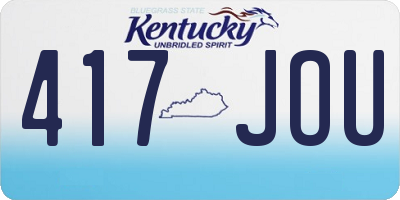 KY license plate 417JOU