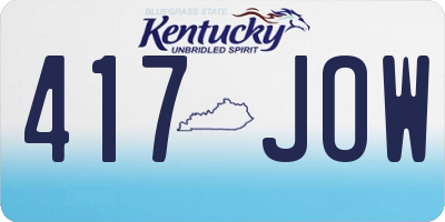 KY license plate 417JOW