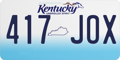 KY license plate 417JOX
