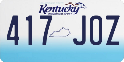 KY license plate 417JOZ