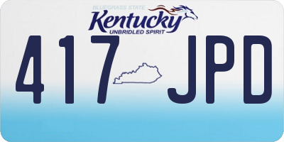 KY license plate 417JPD