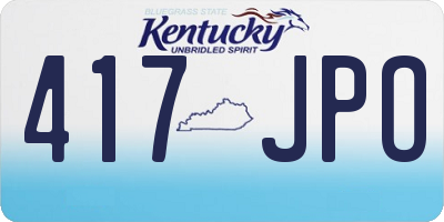 KY license plate 417JPO