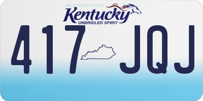 KY license plate 417JQJ