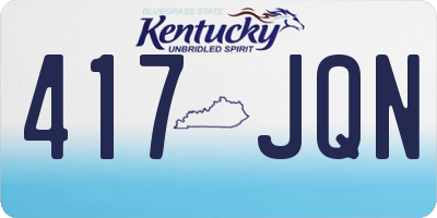 KY license plate 417JQN