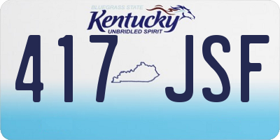 KY license plate 417JSF