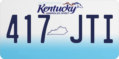 KY license plate 417JTI