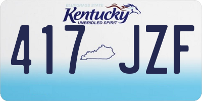 KY license plate 417JZF