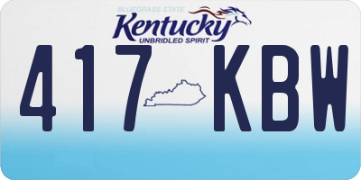 KY license plate 417KBW