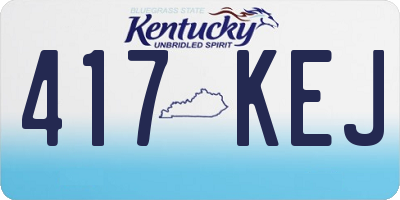 KY license plate 417KEJ
