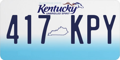 KY license plate 417KPY