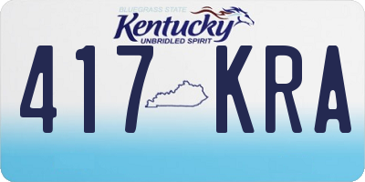 KY license plate 417KRA