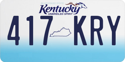 KY license plate 417KRY