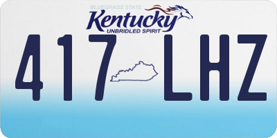 KY license plate 417LHZ