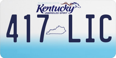 KY license plate 417LIC