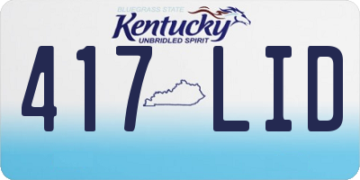 KY license plate 417LID