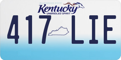 KY license plate 417LIE