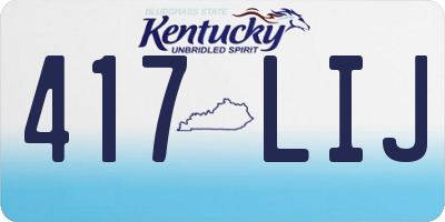 KY license plate 417LIJ