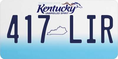 KY license plate 417LIR