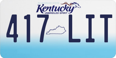 KY license plate 417LIT