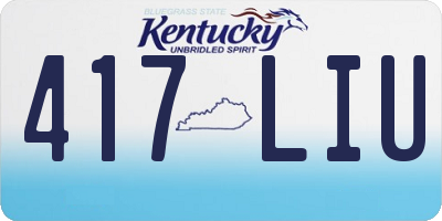KY license plate 417LIU