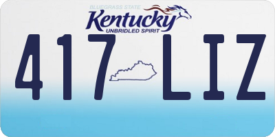 KY license plate 417LIZ