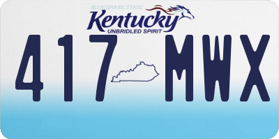KY license plate 417MWX