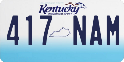 KY license plate 417NAM